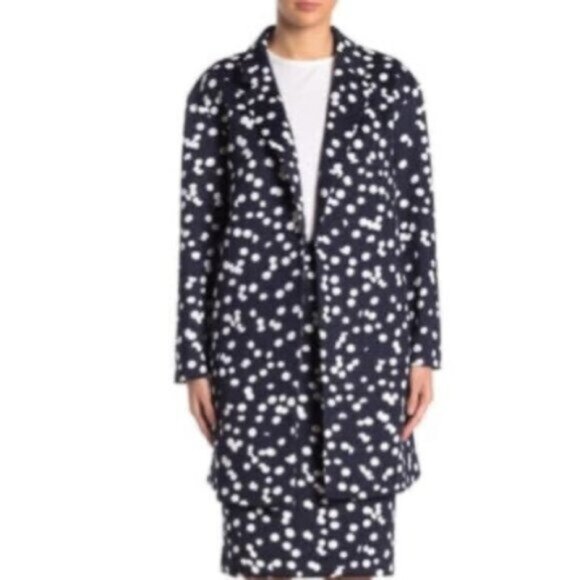NWT Navy and White Polka Dotted Tahari Jacket - Picture 1 of 4